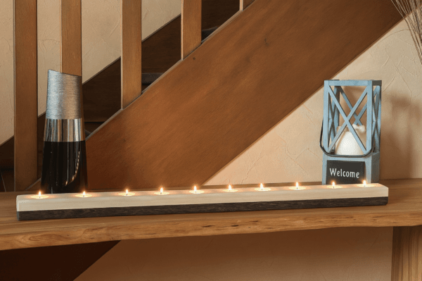 Bougeoir artisanal 10 bougies | Wengé et frêne – Image 7