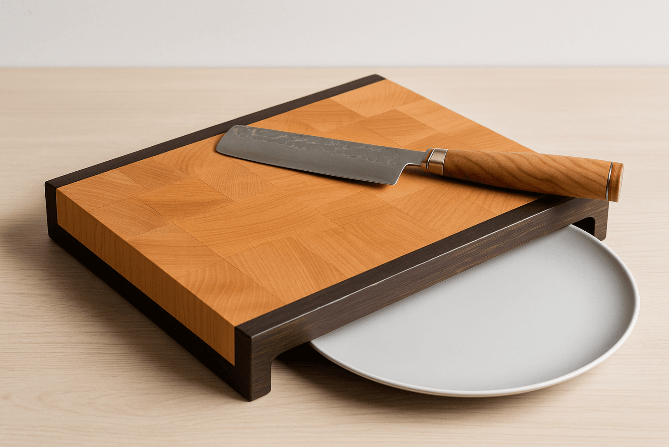 Planche à découper en bois de bout