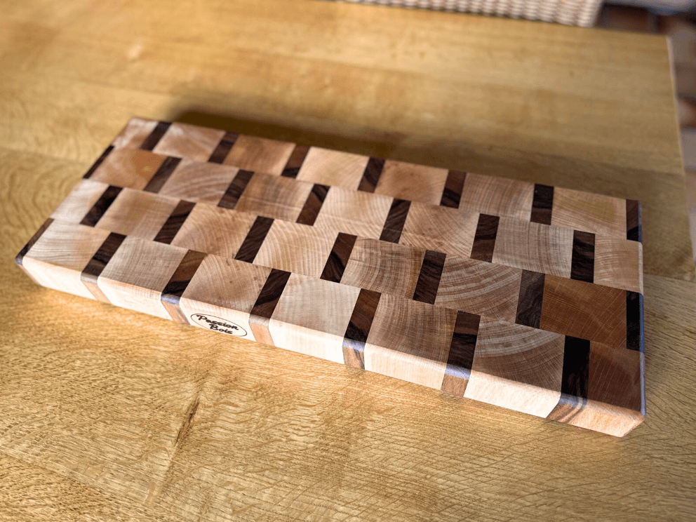 Planche déco | Planche à découper en bois de bout hêtre & noyer