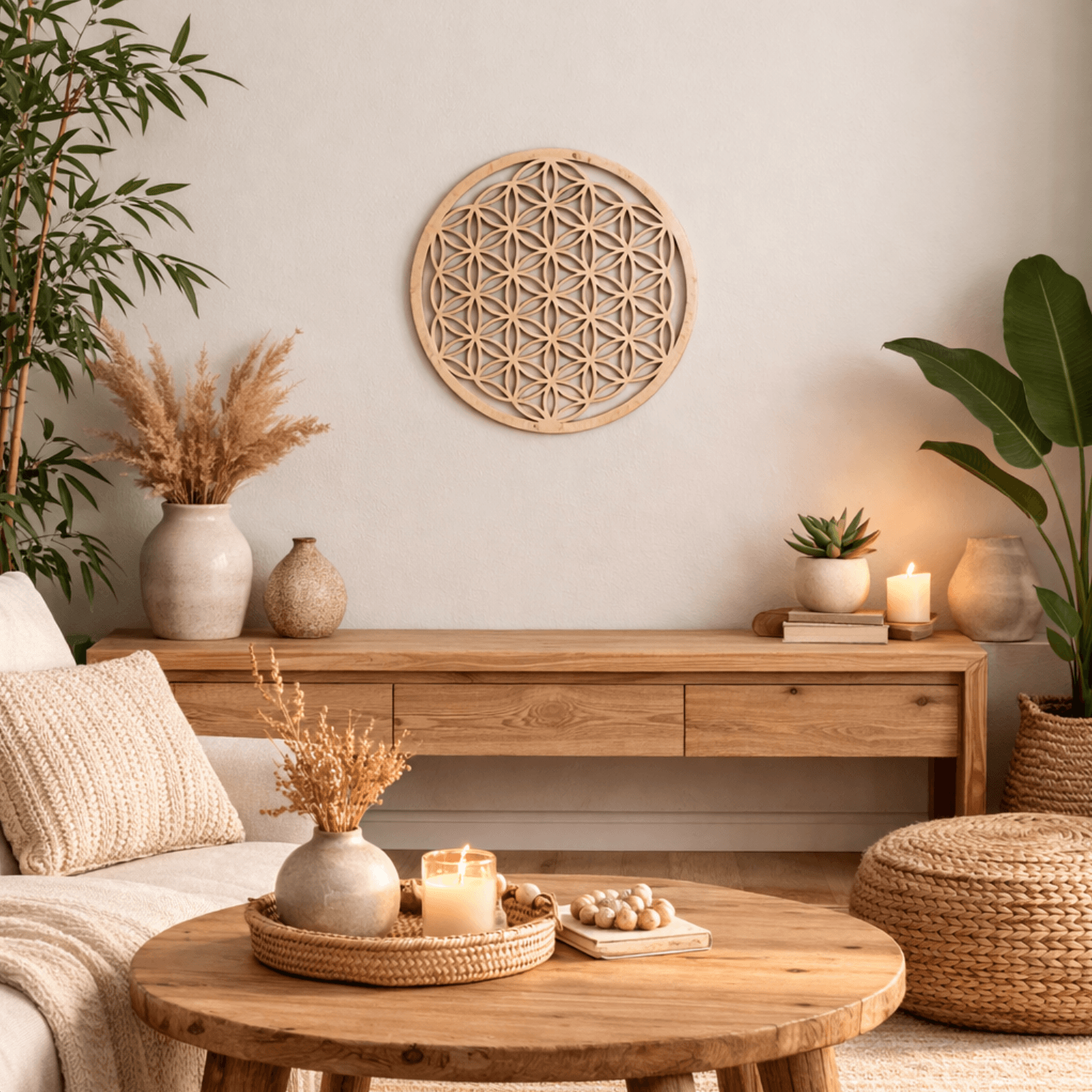 Fleur de Vie en bois | Diamètre 30 cm – Image 2