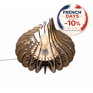 Lampe à poser en bois "Lotus"