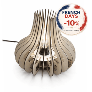 Lampe à poser en bois "Pivoine"