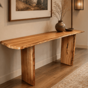 Console en merisier massif | Finition "live Edge"