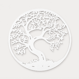 Arbre de Vie en bois | Diamètre 30 cm - coloris Blanc