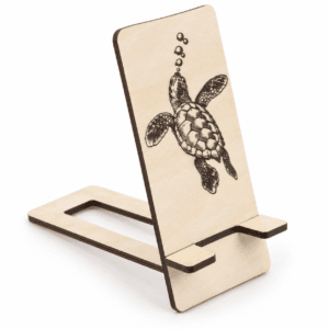 Support téléphone gravé au laser "Tortue de Mer" | 15 x 7 cm